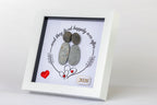 Happily Ever After – Wedding / New Home Pebble Art – 6×6 Box Frame