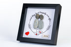 Happily Ever After – Wedding / New Home Pebble Art – 6×6 Box Frame