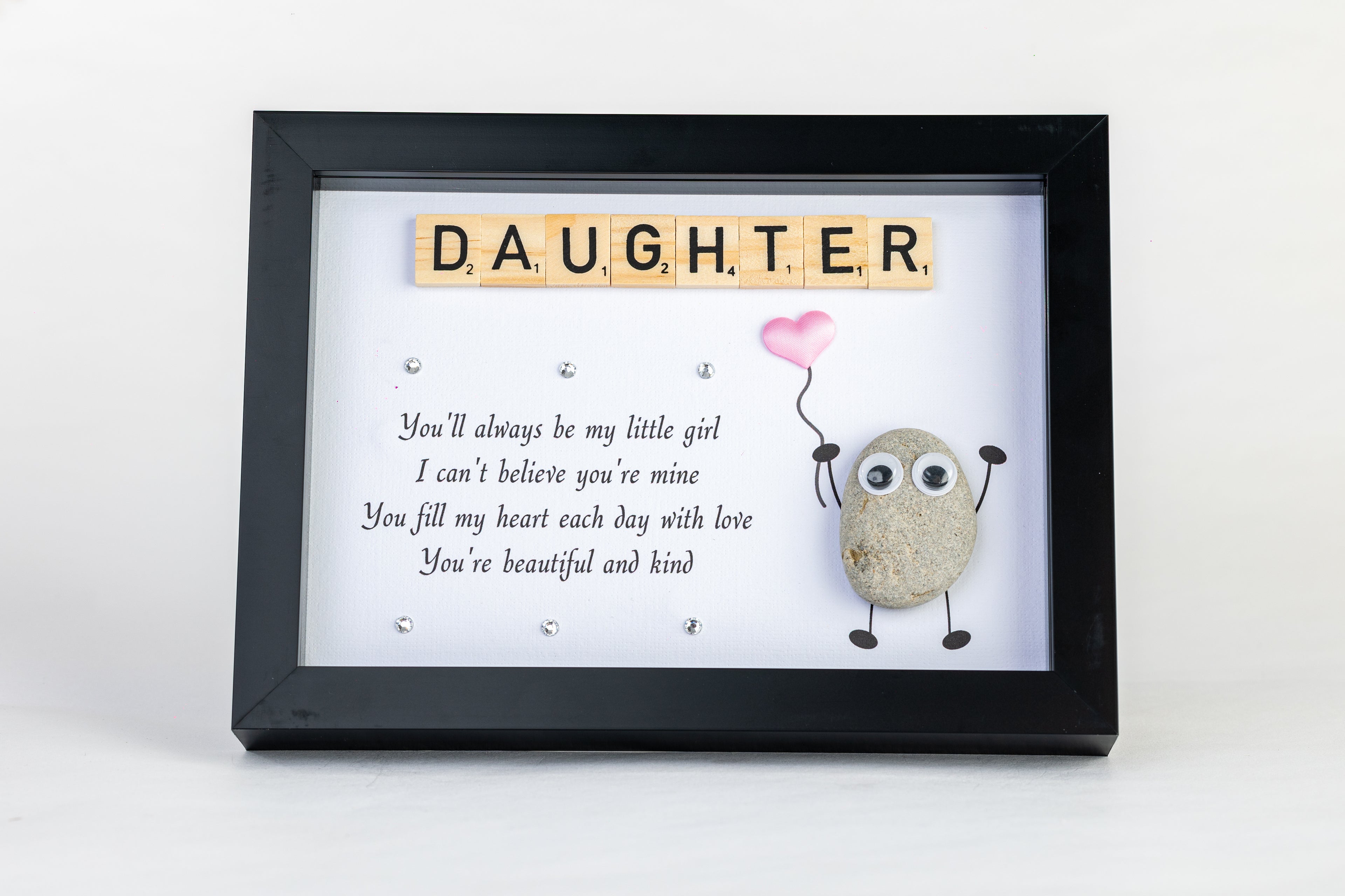Daughter – You’re Beautiful and Kind – Pebble Art – 6×8 Frame