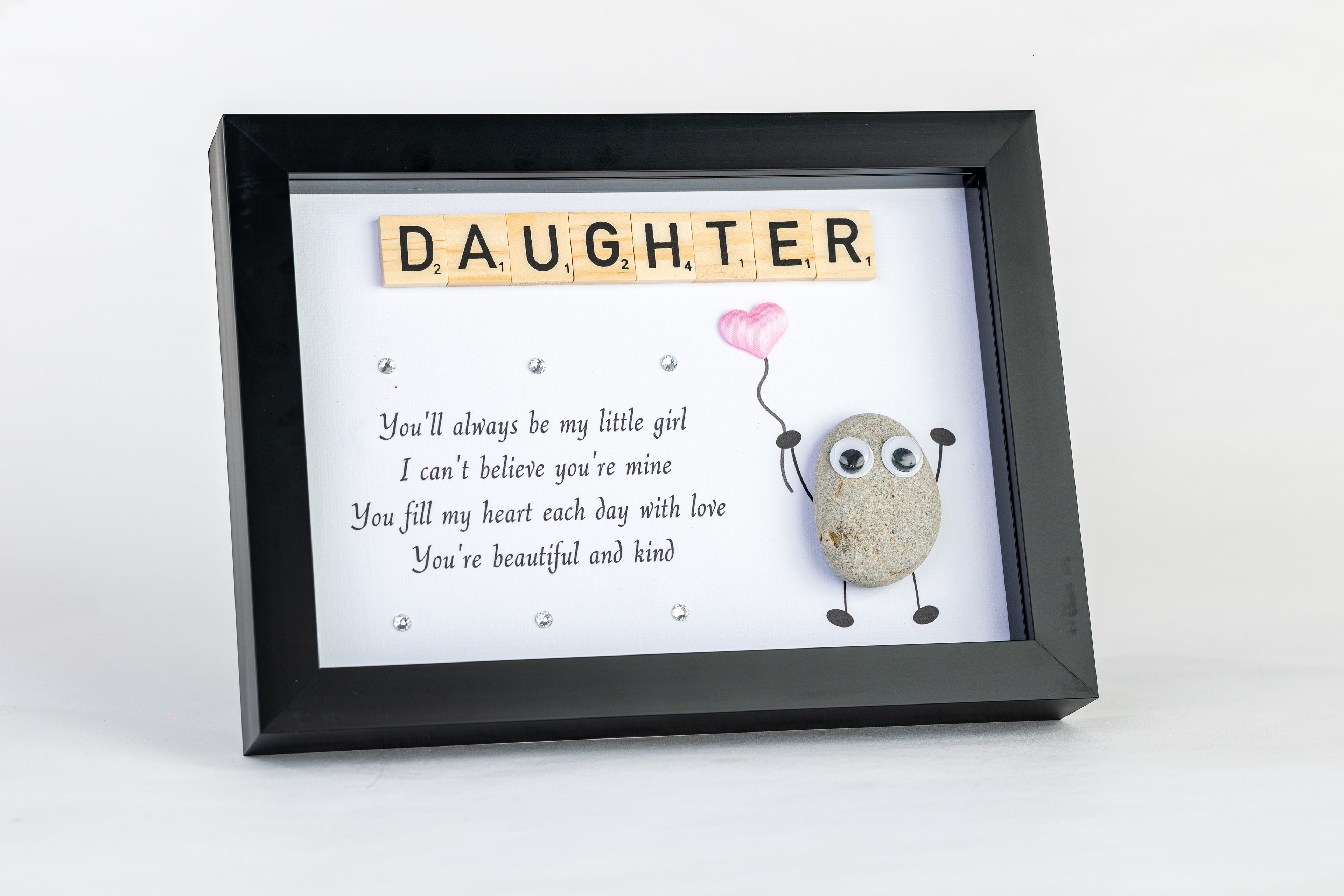 Daughter – You’re Beautiful and Kind – Pebble Art – 6×8 Frame