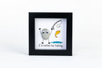I’d Rather Be Fishing – Pebble Art – 4×4 Box Frame