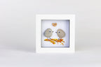 Love Birds – Pebble Art – 4×4 Box Frame