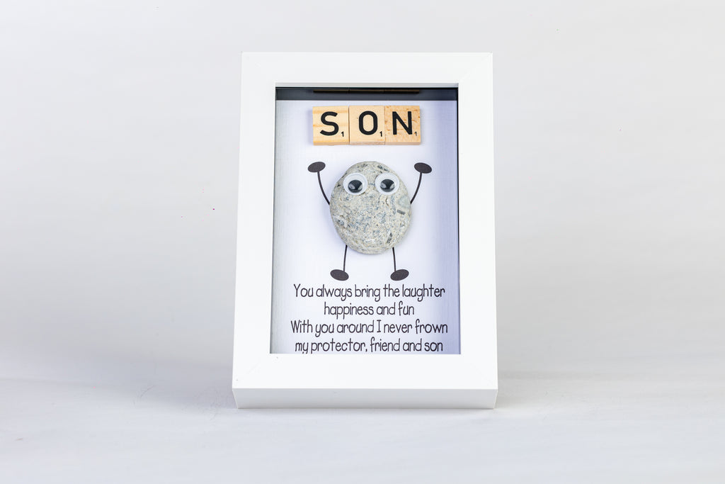 Protector, Friend, Son – Pebble Art – 4×6 Portrait Frame