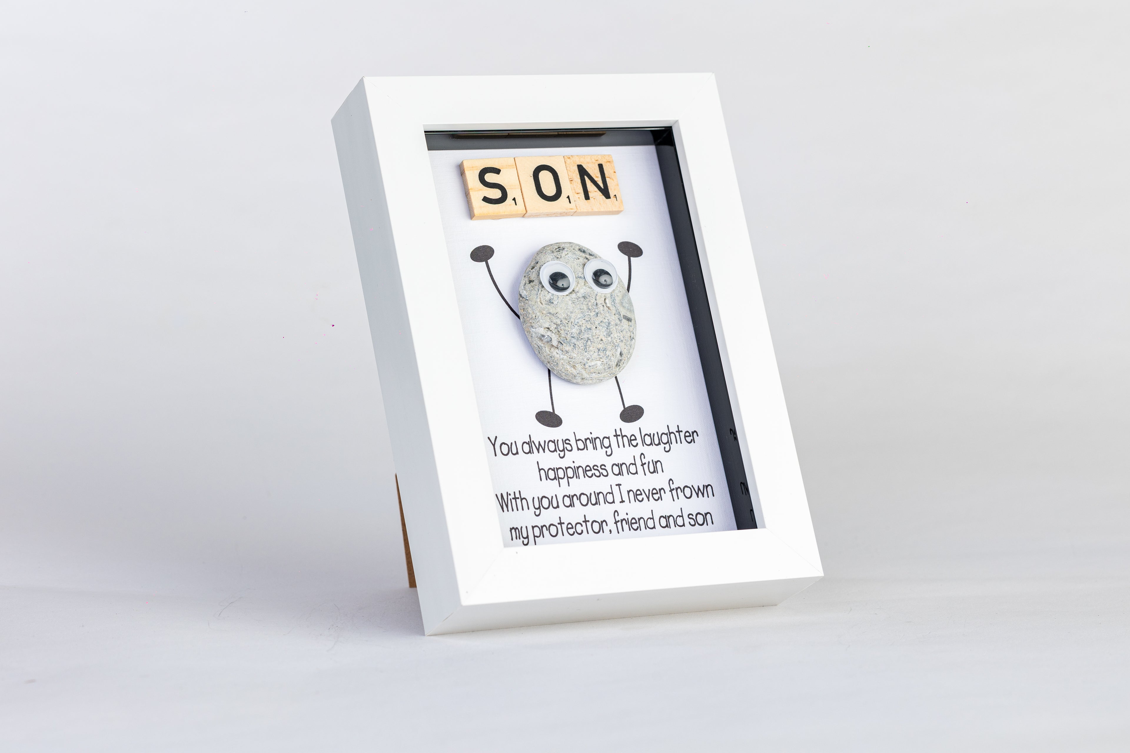 Protector, Friend, Son – Pebble Art – 4×6 Portrait Frame
