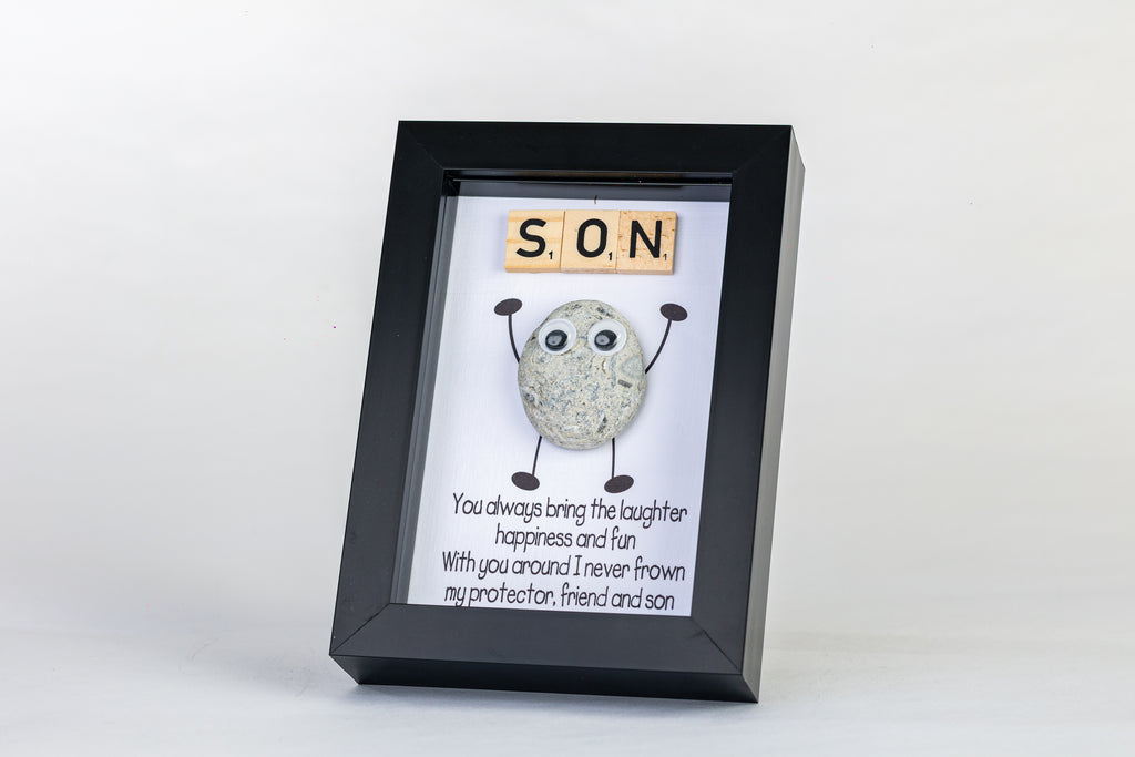 Protector, Friend, Son – Pebble Art – 4×6 Portrait Frame