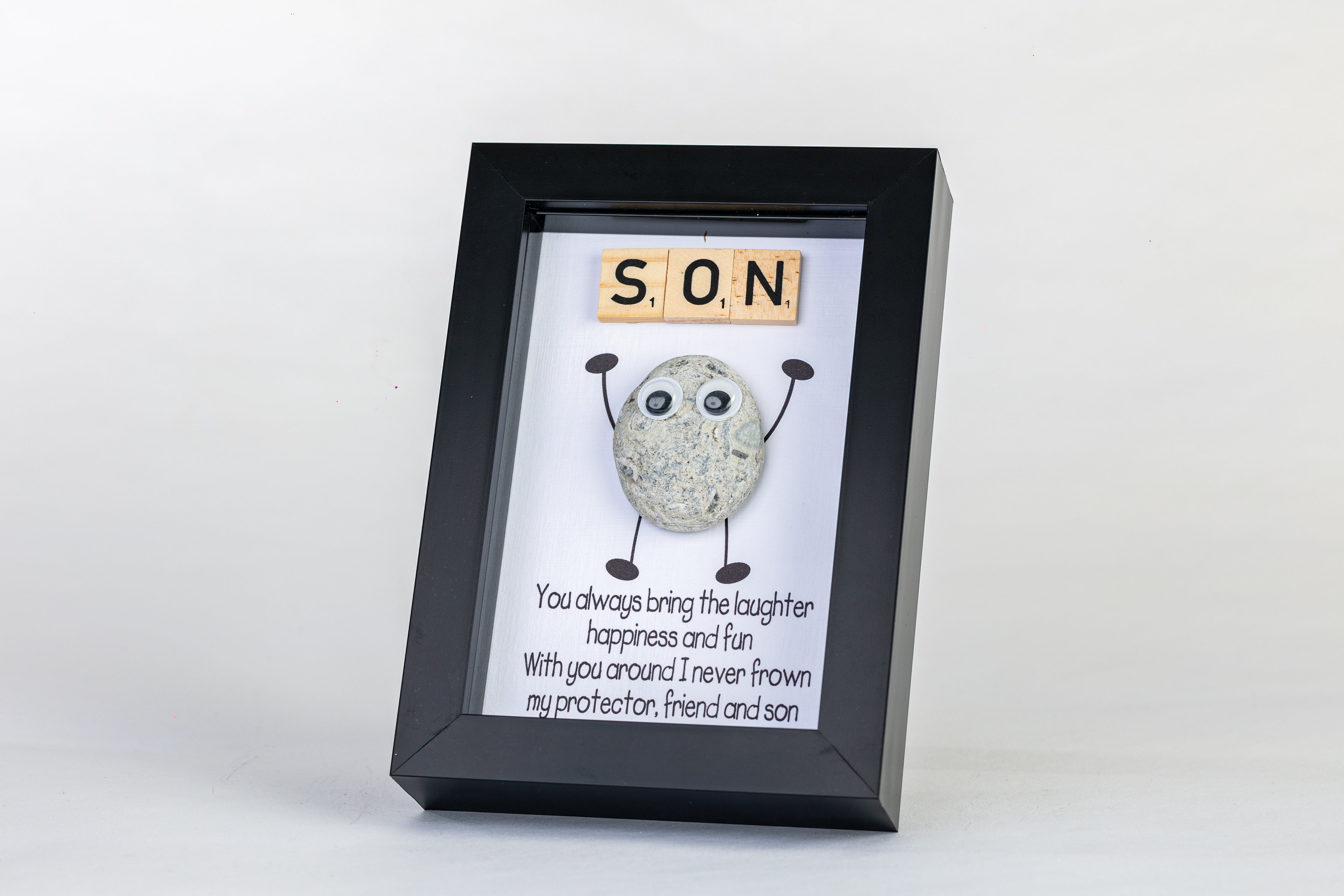 Protector, Friend, Son – Pebble Art – 4×6 Portrait Frame