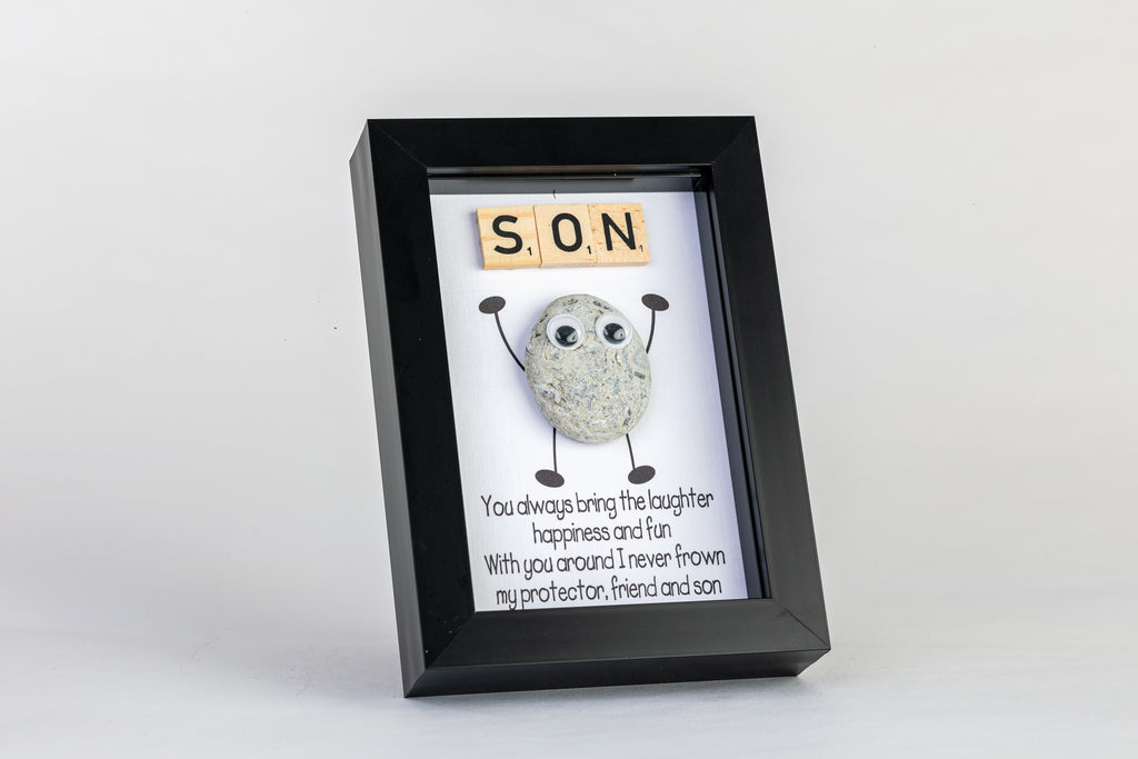 Protector, Friend, Son – Pebble Art – 4×6 Portrait Frame