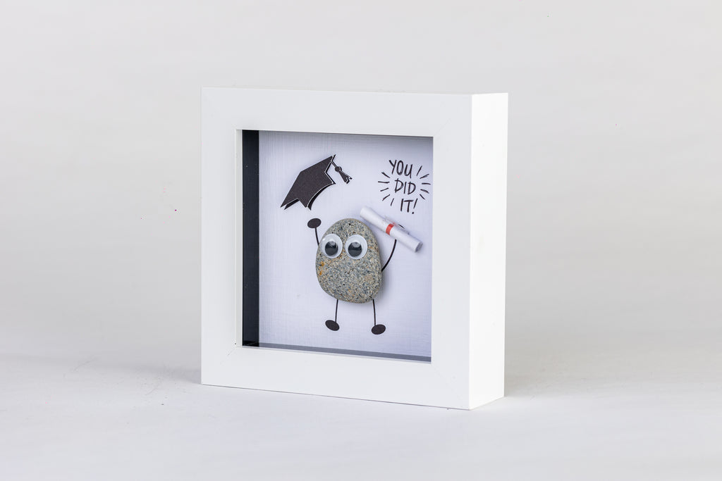 You Did It! – Graduation Pebble Art – 4×4 Box Frame