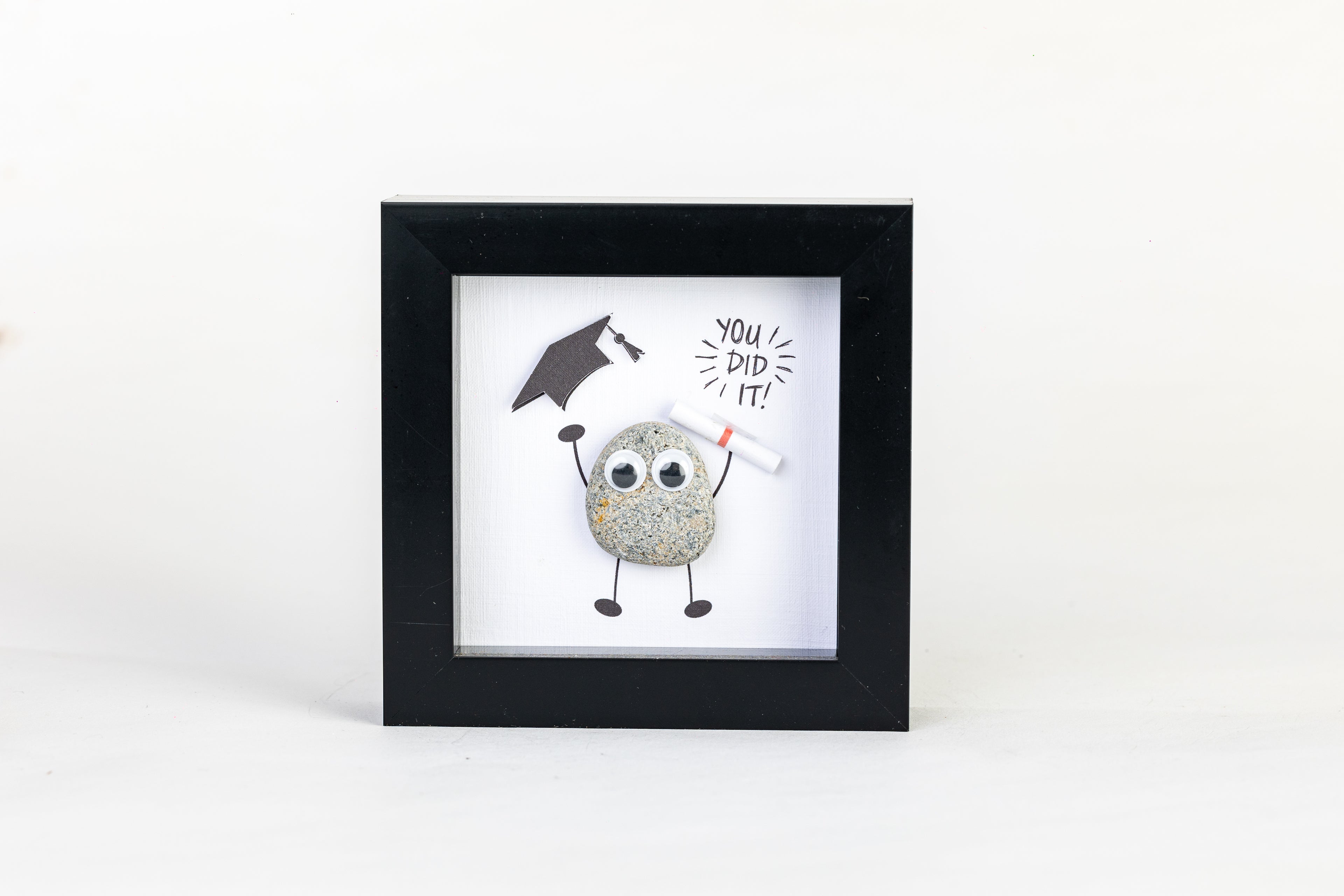You Did It! – Graduation Pebble Art – 4×4 Box Frame
