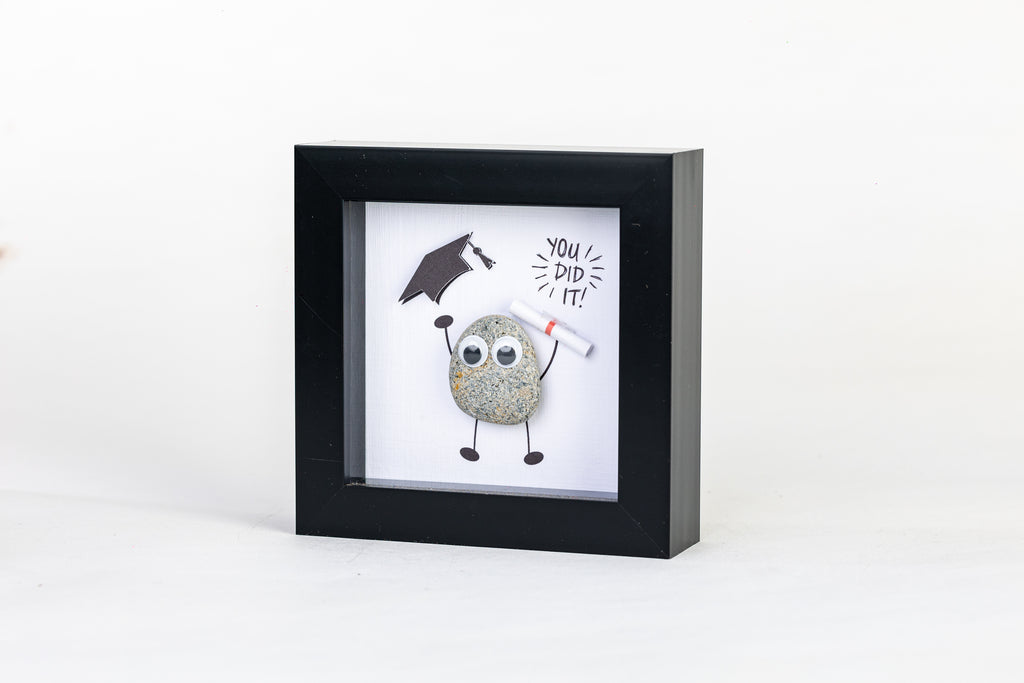 You Did It! – Graduation Pebble Art – 4×4 Box Frame