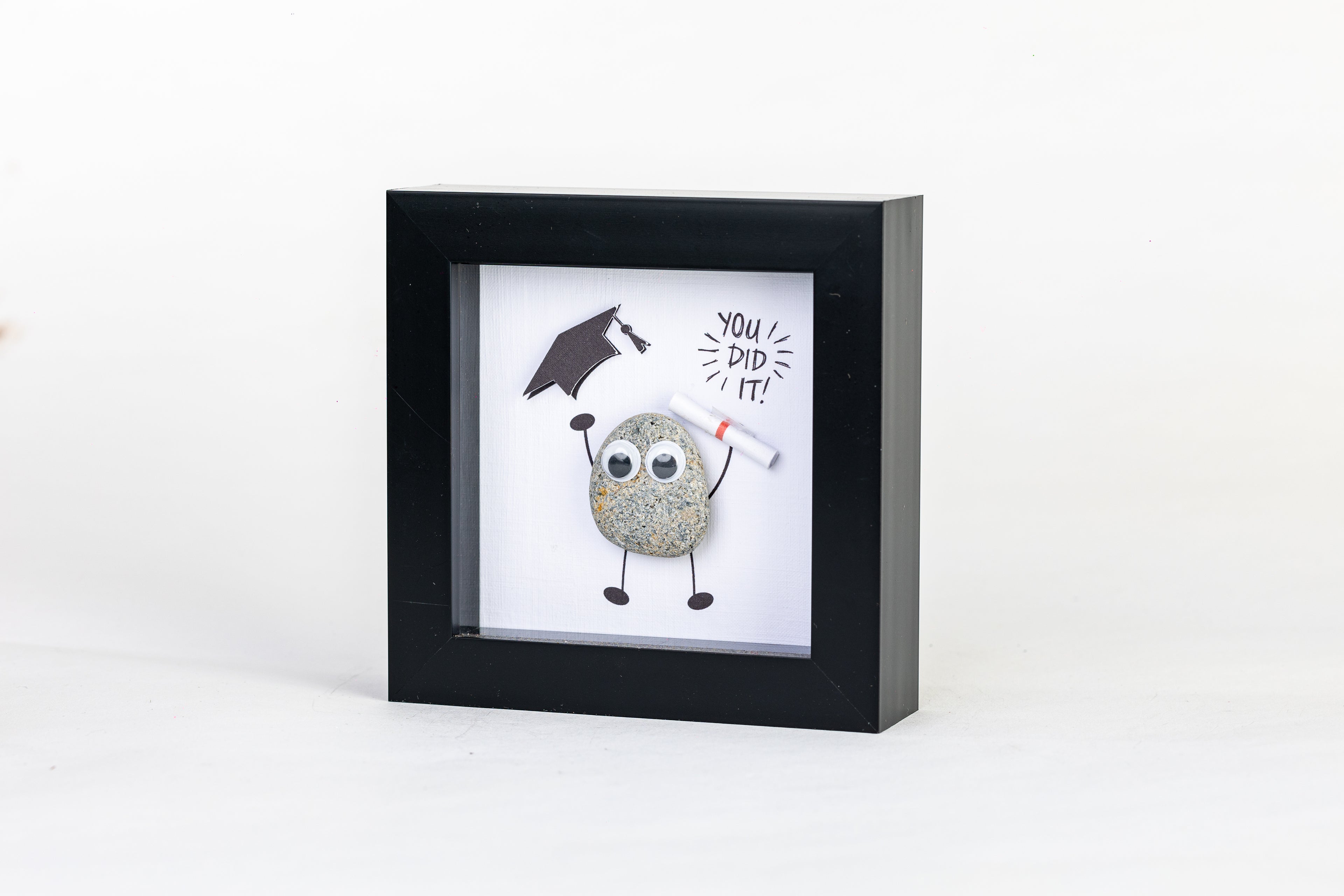 You Did It! – Graduation Pebble Art – 4×4 Box Frame