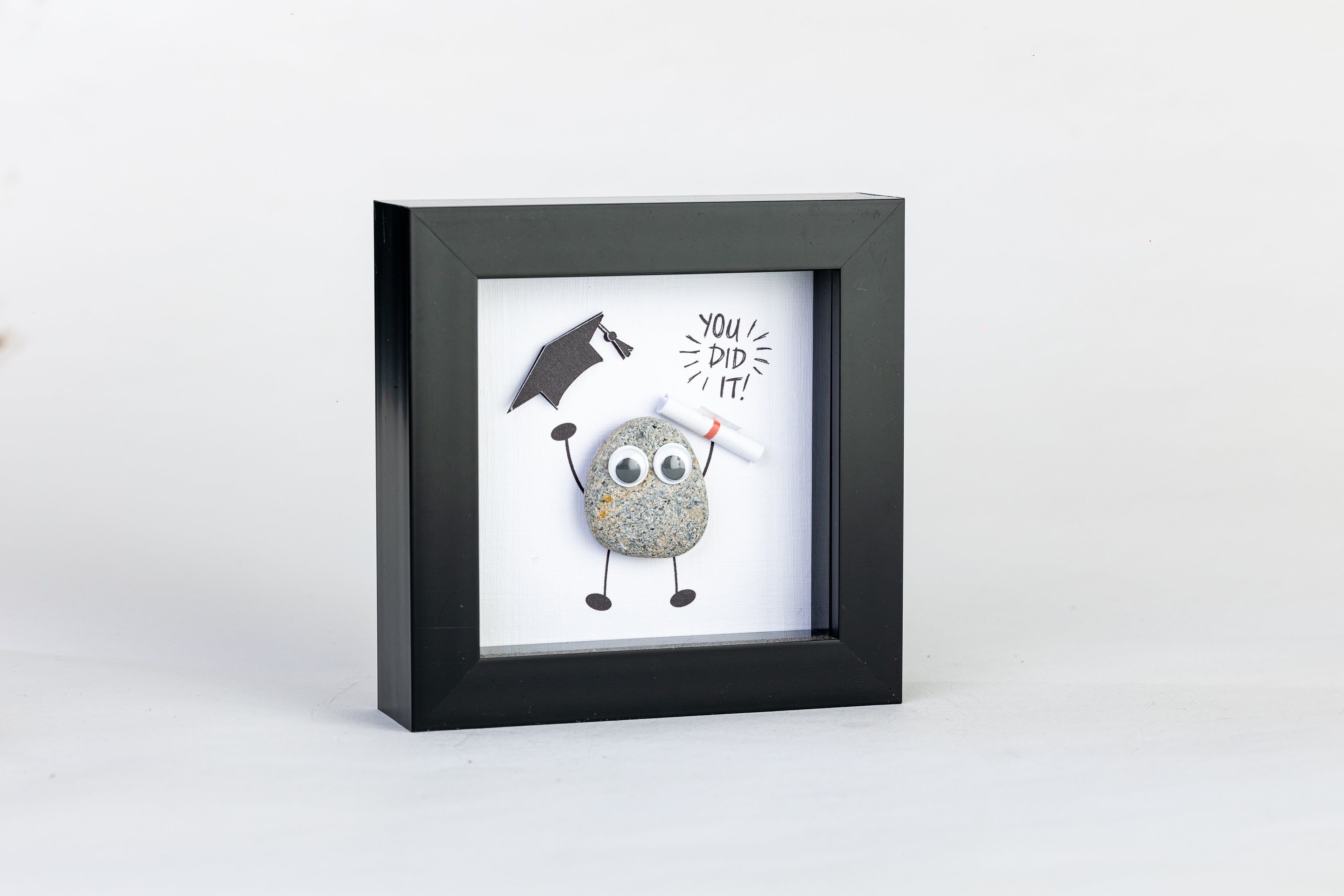 You Did It! – Graduation Pebble Art – 4×4 Box Frame