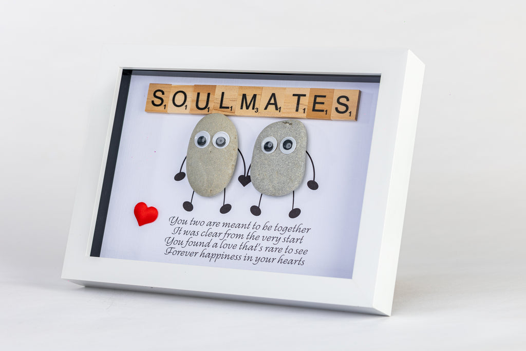 Soulmates – Pebble Art – 6×8 Landscape Frame