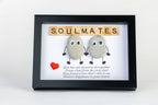 Soulmates – Pebble Art – 6×8 Landscape Frame