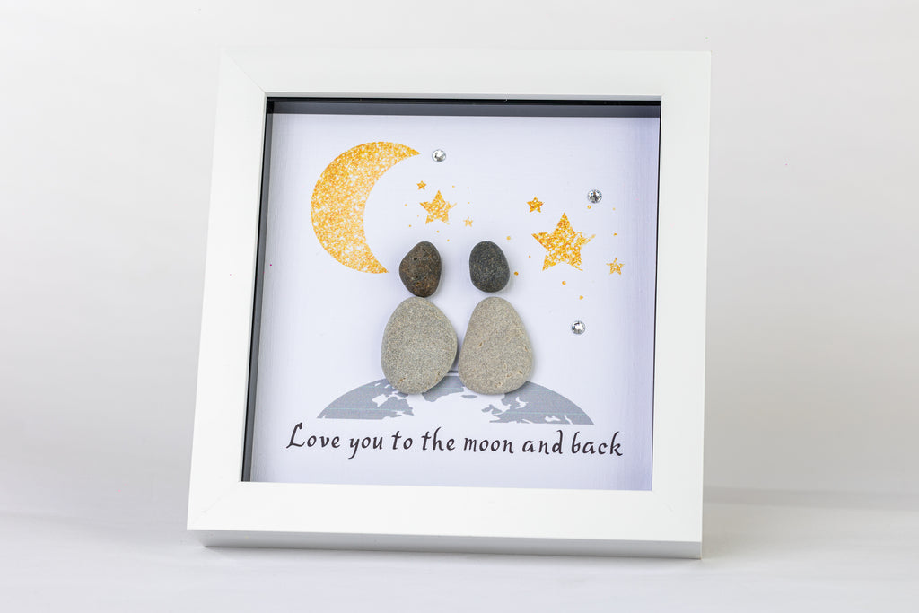 Moon – Pebble Art – 6×6 Frame