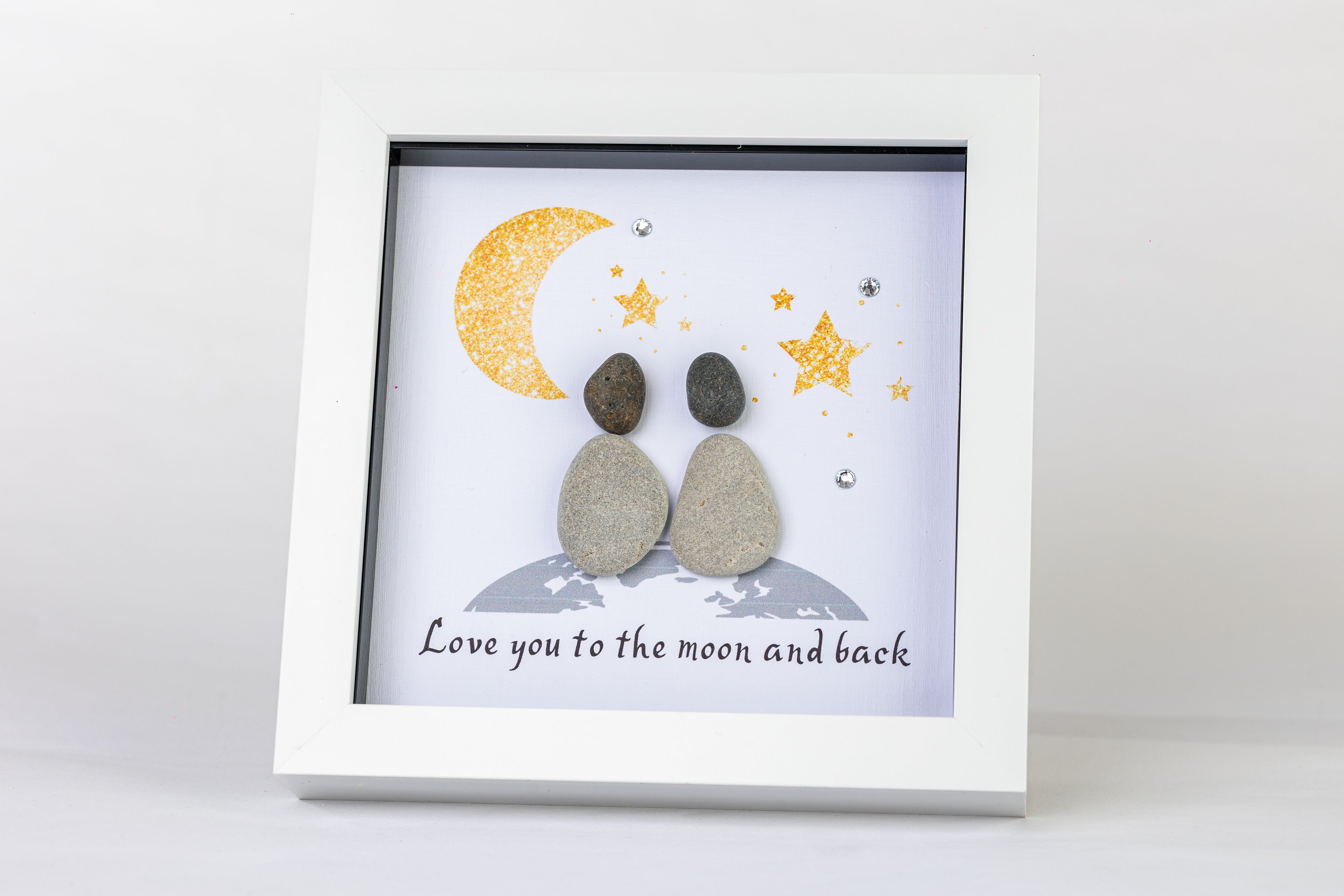 Moon – Pebble Art – 6×6 Frame