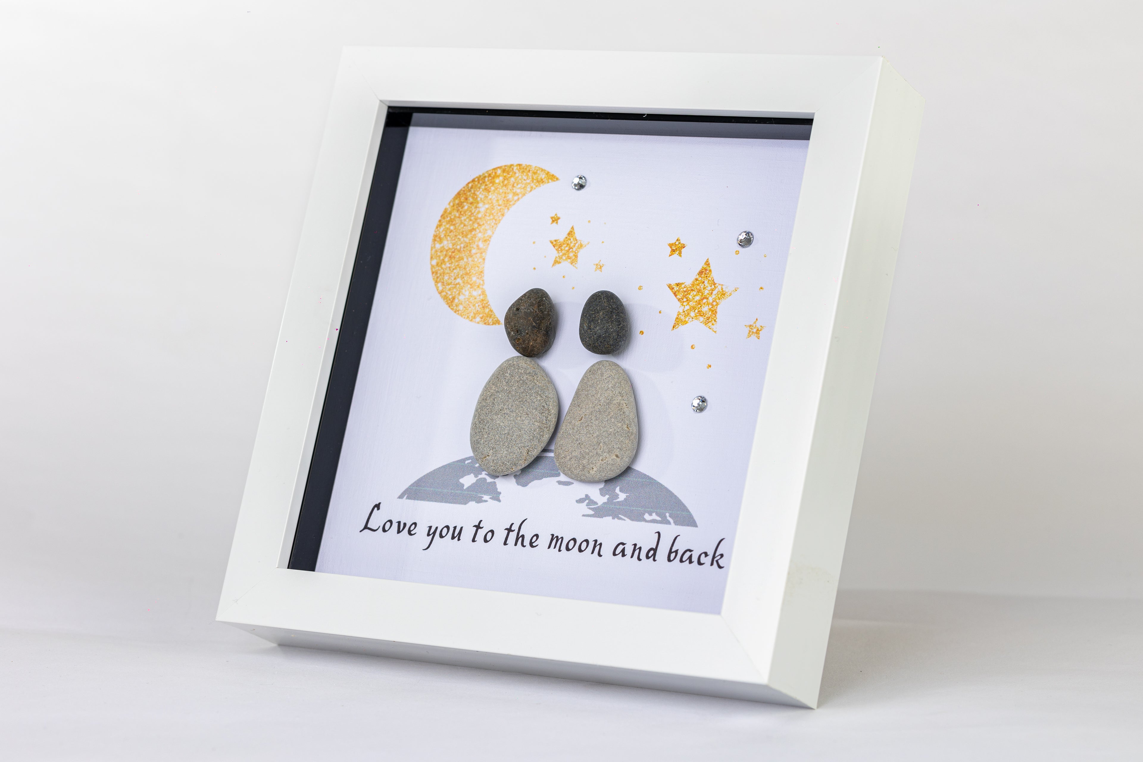 Moon – Pebble Art – 6×6 Frame