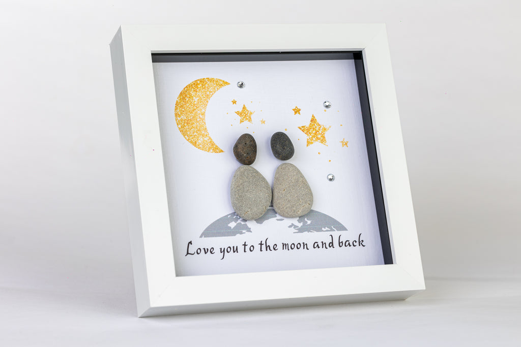 Moon – Pebble Art – 6×6 Frame