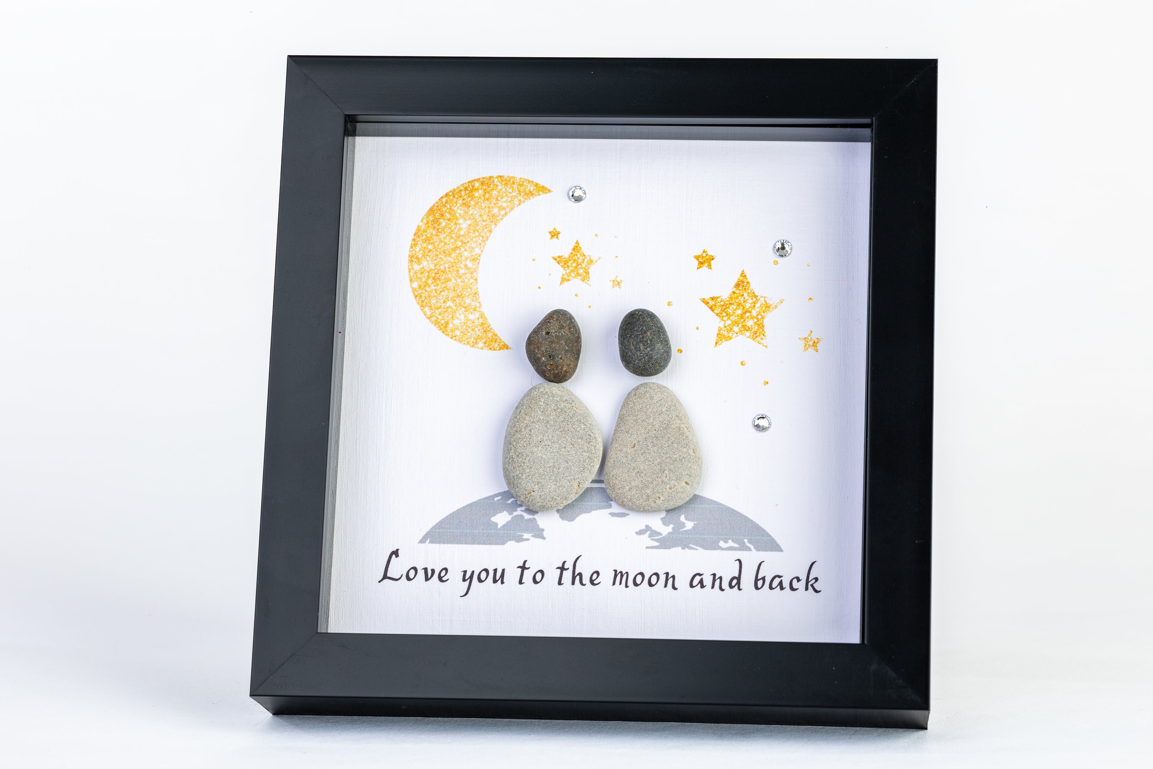 Moon – Pebble Art – 6×6 Frame