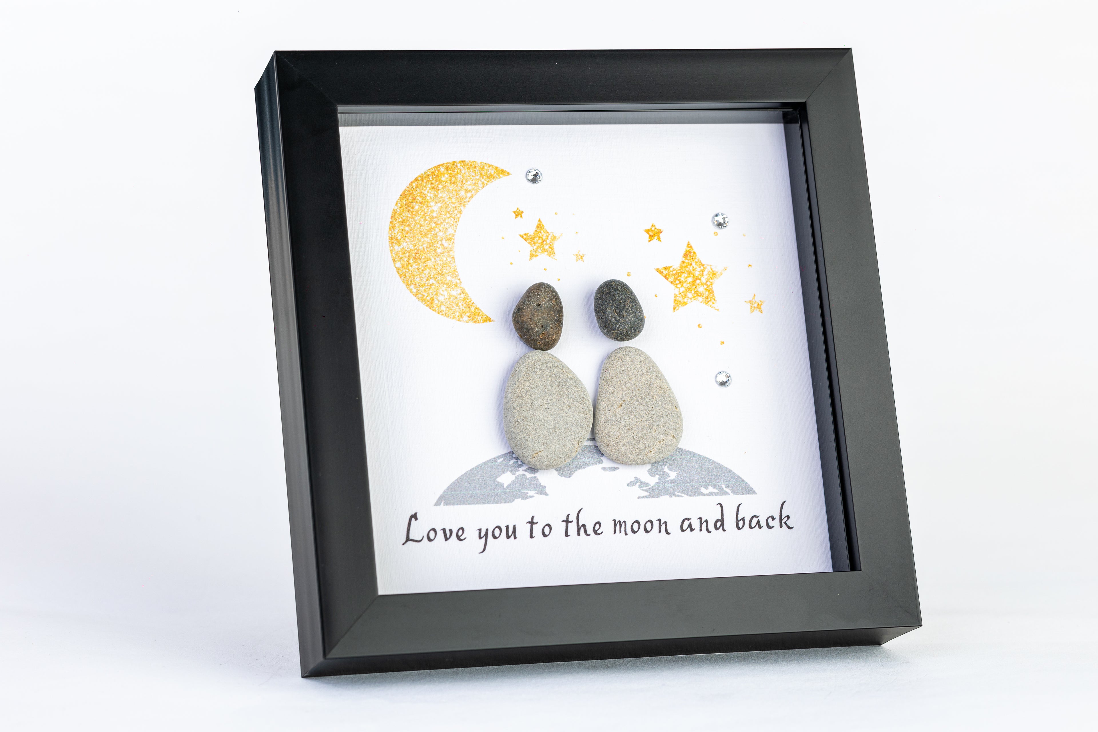 Moon – Pebble Art – 6×6 Frame