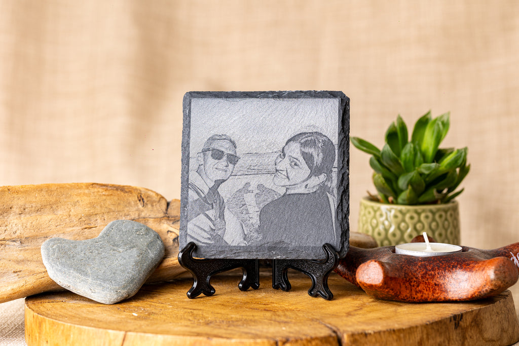 Custom Engraved Slate Photo Coaster