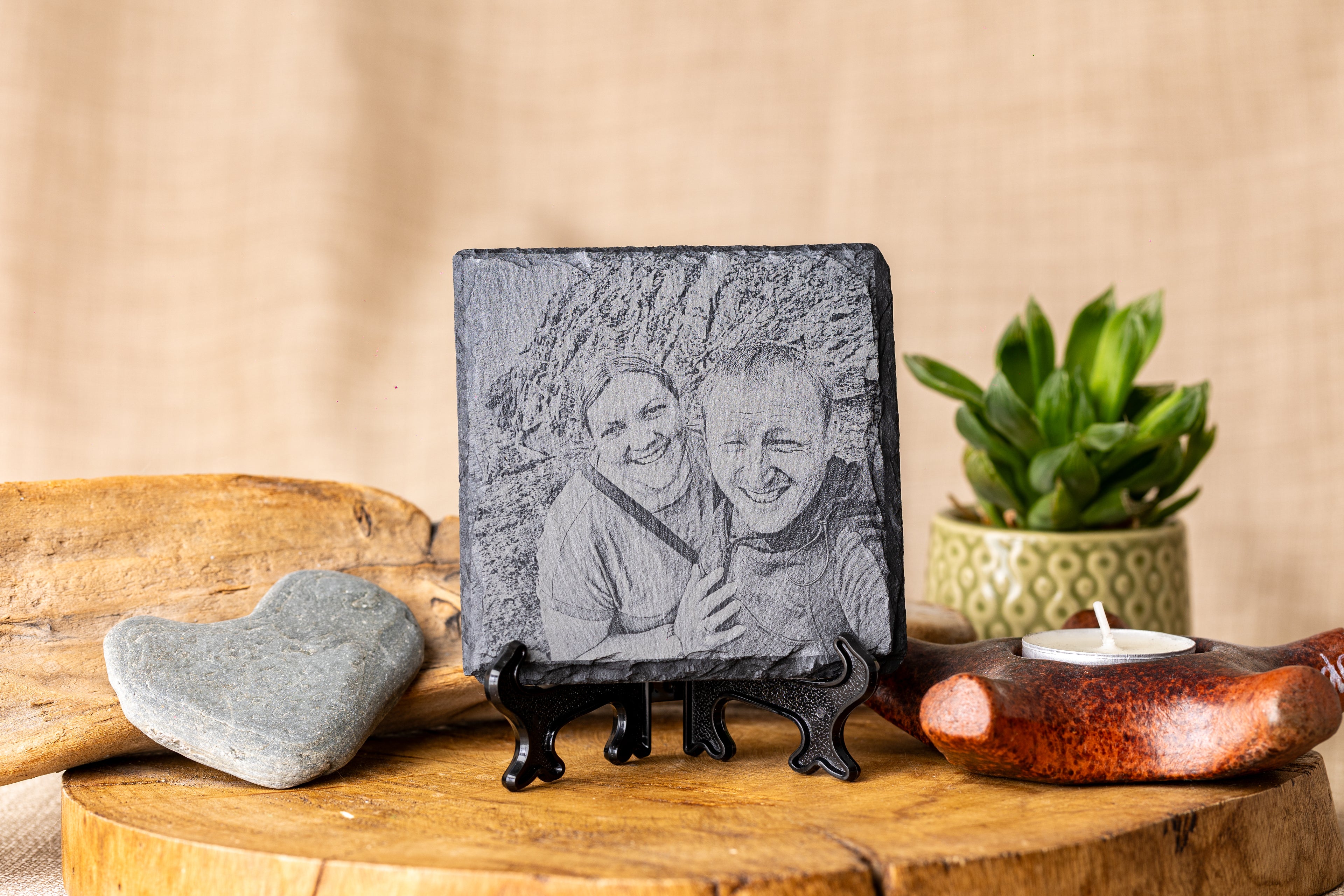 Custom Engraved Slate Photo Coaster