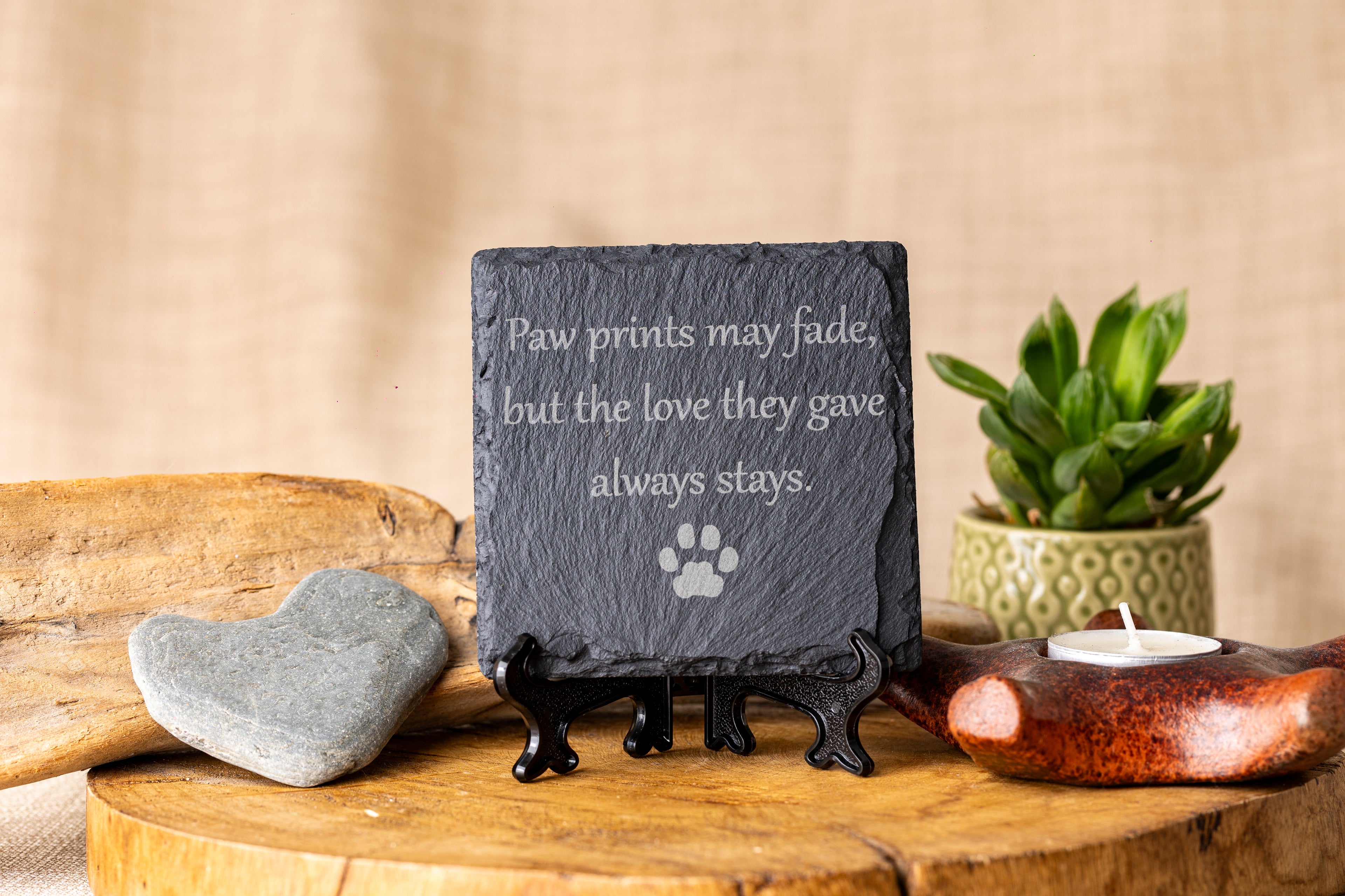 Pet Memorial Engraved Slate Coaster