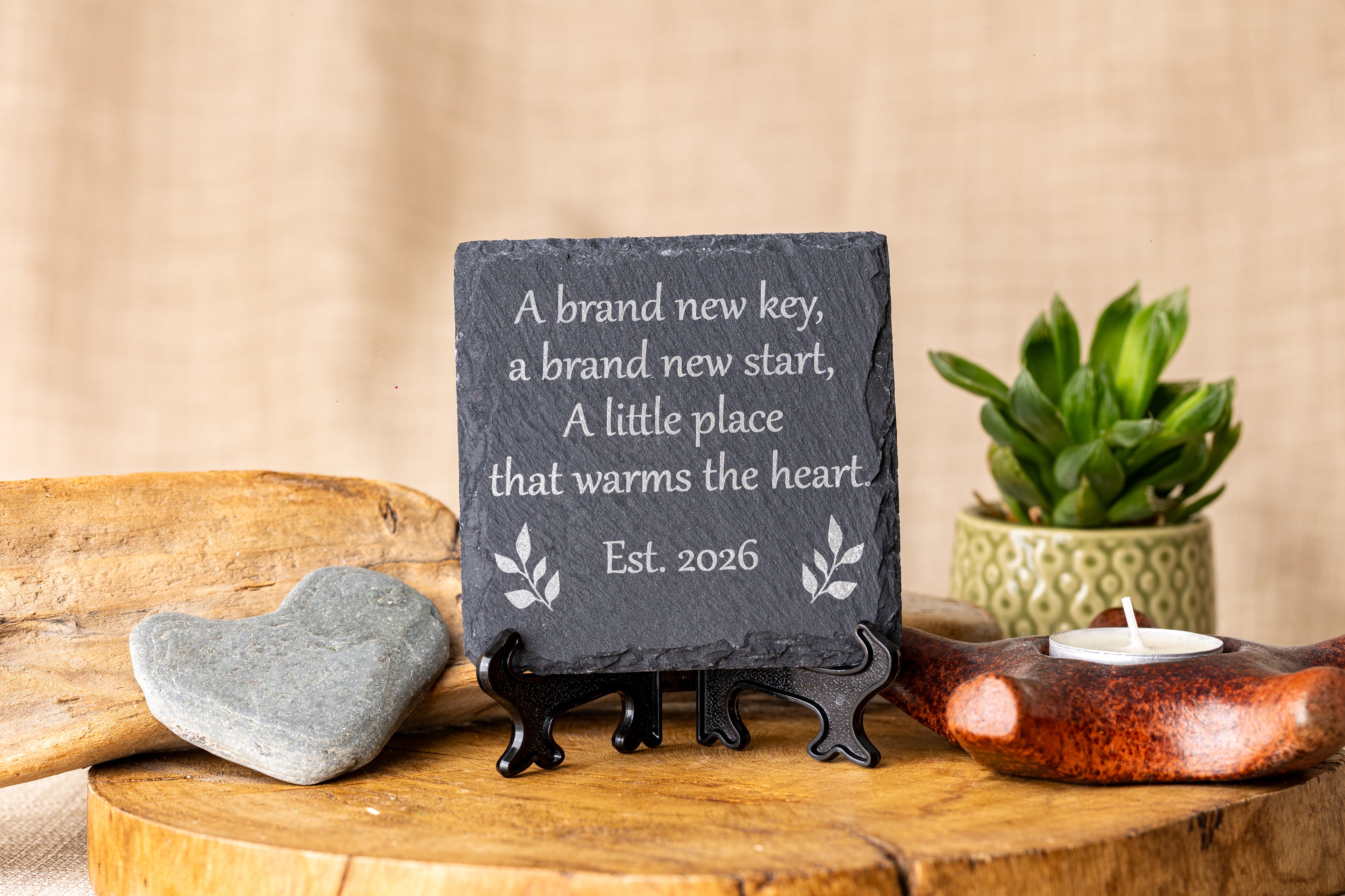 New Home Engraved Slate Coaster