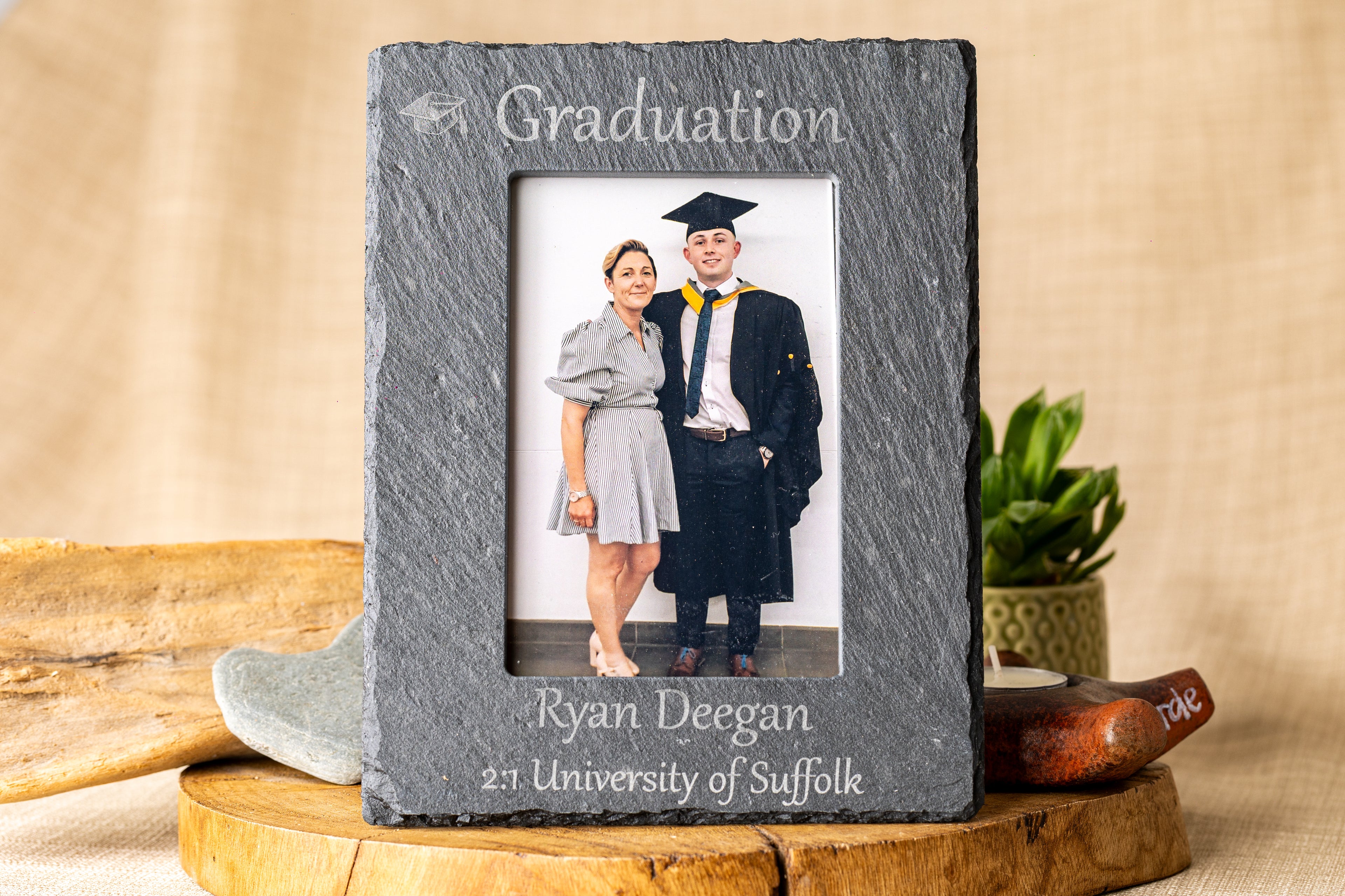 Graduation Engraved Slate Photo Frame – 6×4