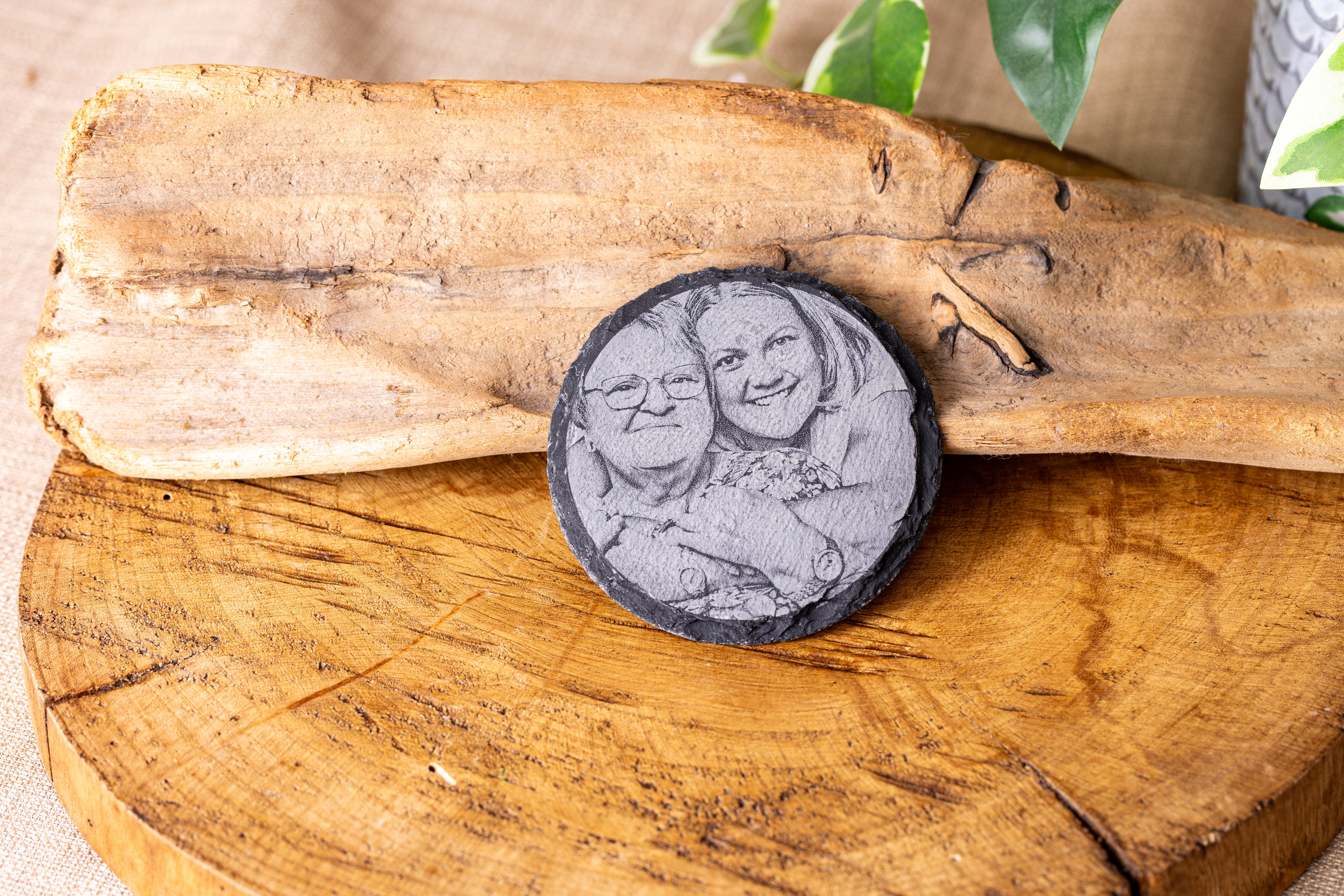 Custom Engraved Slate Photo Magnet