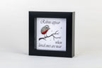 Robin – Pebble Art – 4×4 Box Frame