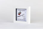 Robin – Pebble Art – 4×4 Box Frame