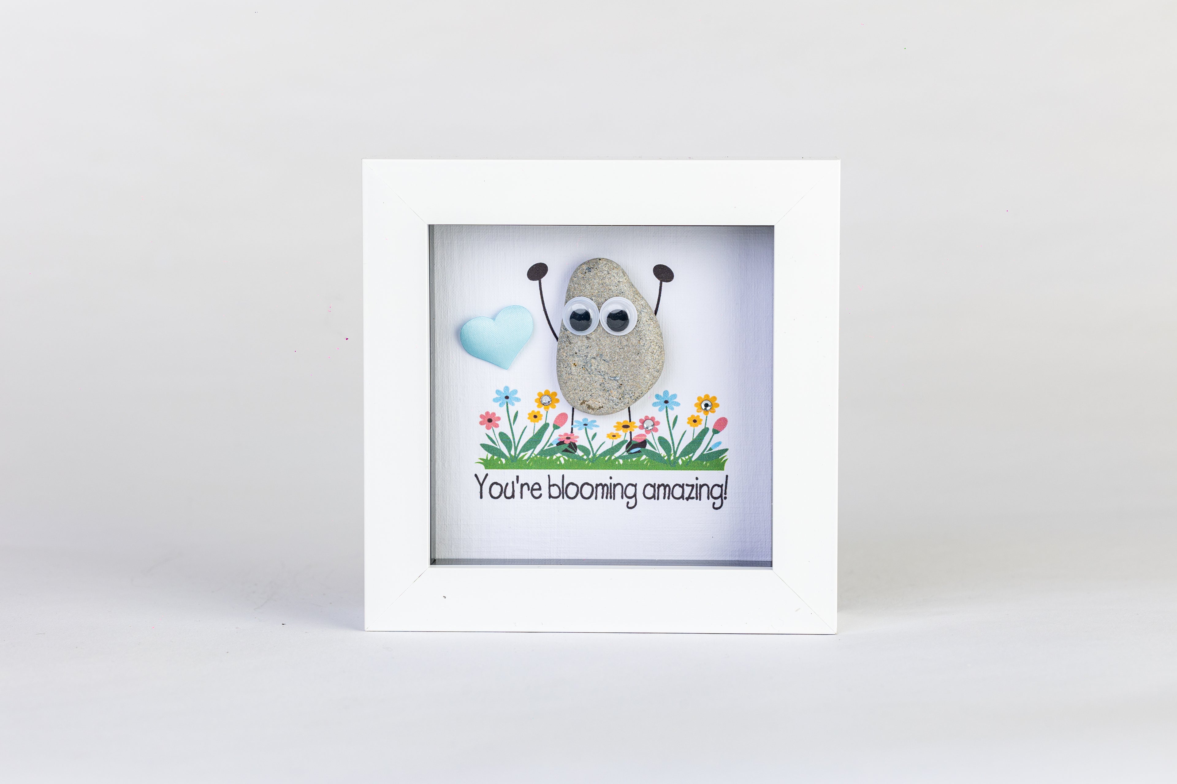 Blooming – Pebble Art – 4×4 Box Frame