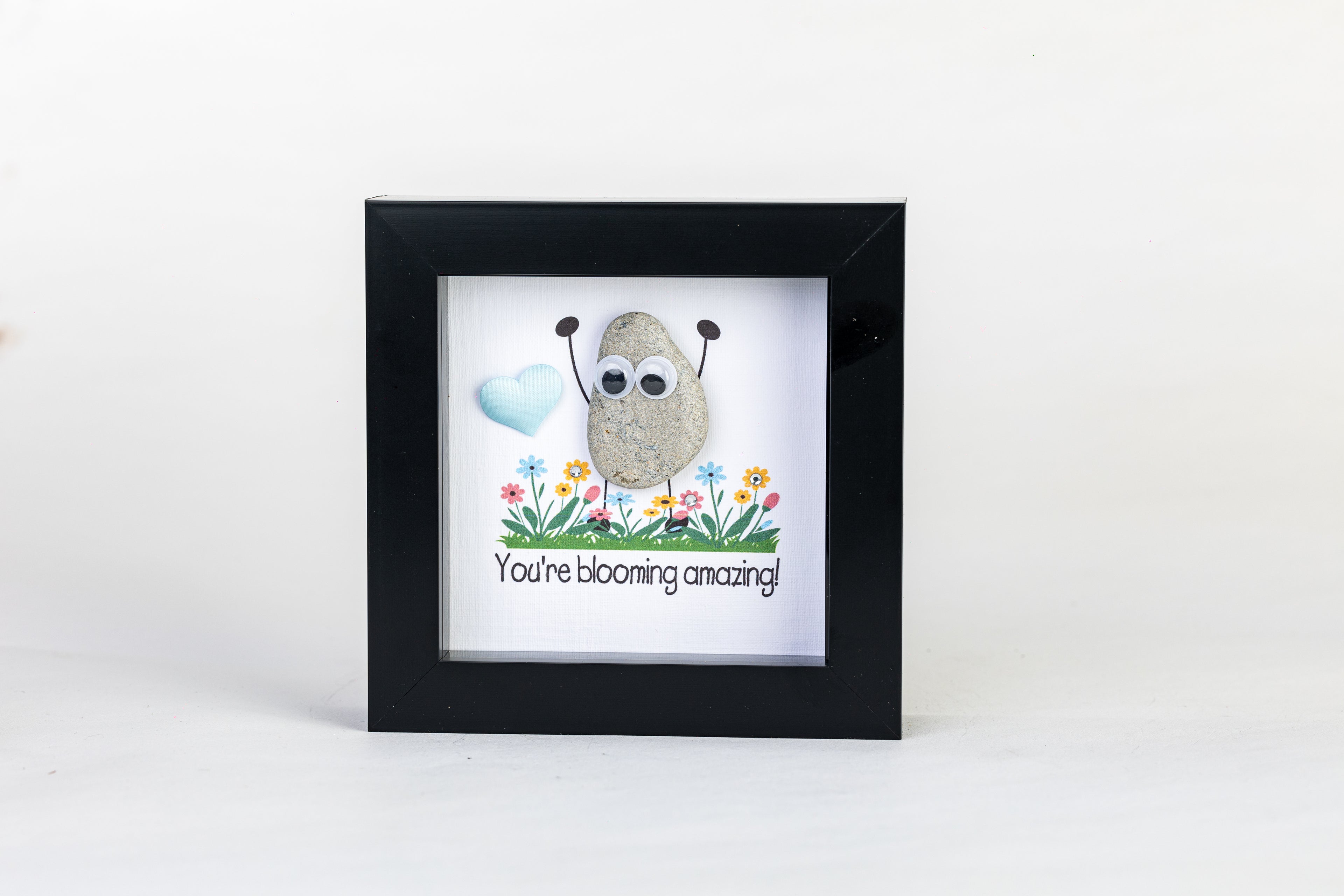 Blooming – Pebble Art – 4×4 Box Frame