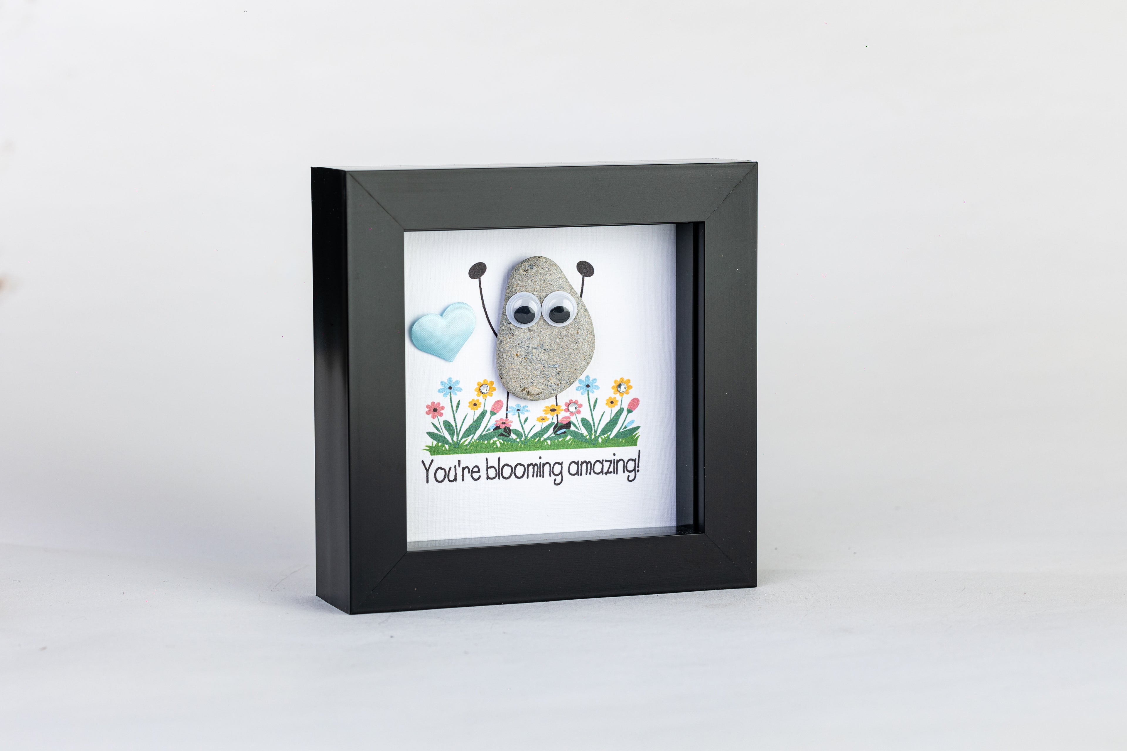 Blooming – Pebble Art – 4×4 Box Frame