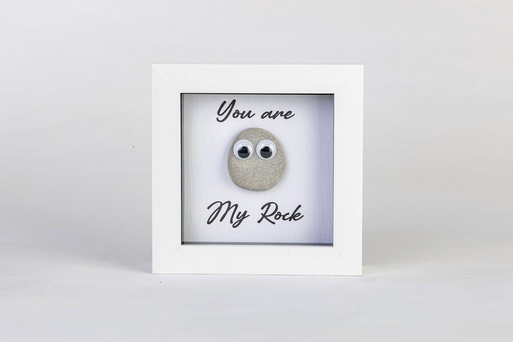 You Are My Rock – Pebble Art – 4×4 Box Frame