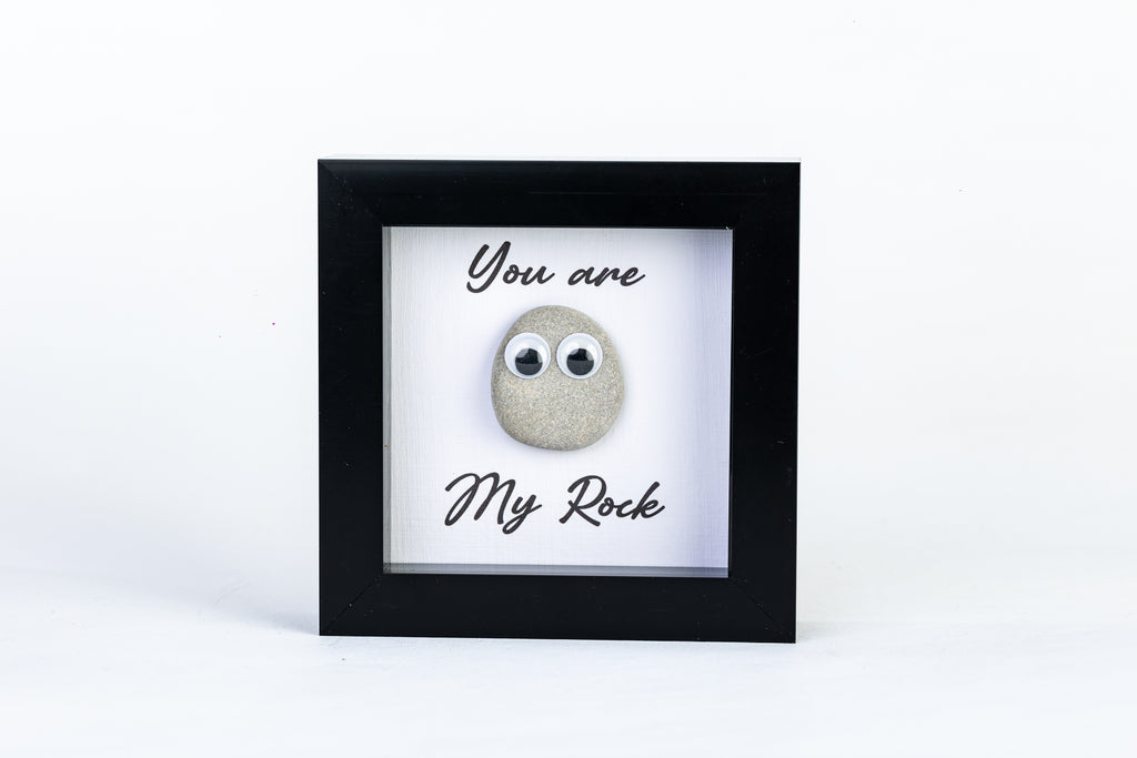 You Are My Rock – Pebble Art – 4×4 Box Frame