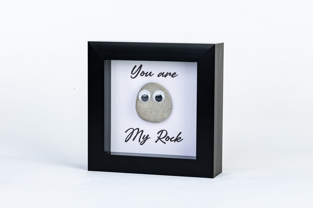 You Are My Rock – Pebble Art – 4×4 Box Frame