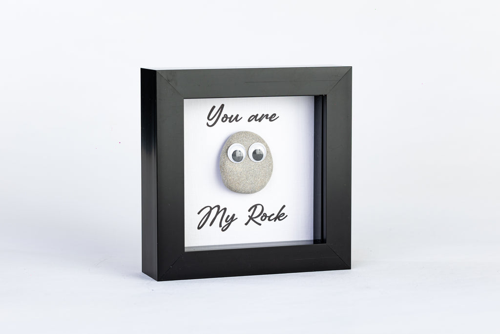 You Are My Rock – Pebble Art – 4×4 Box Frame