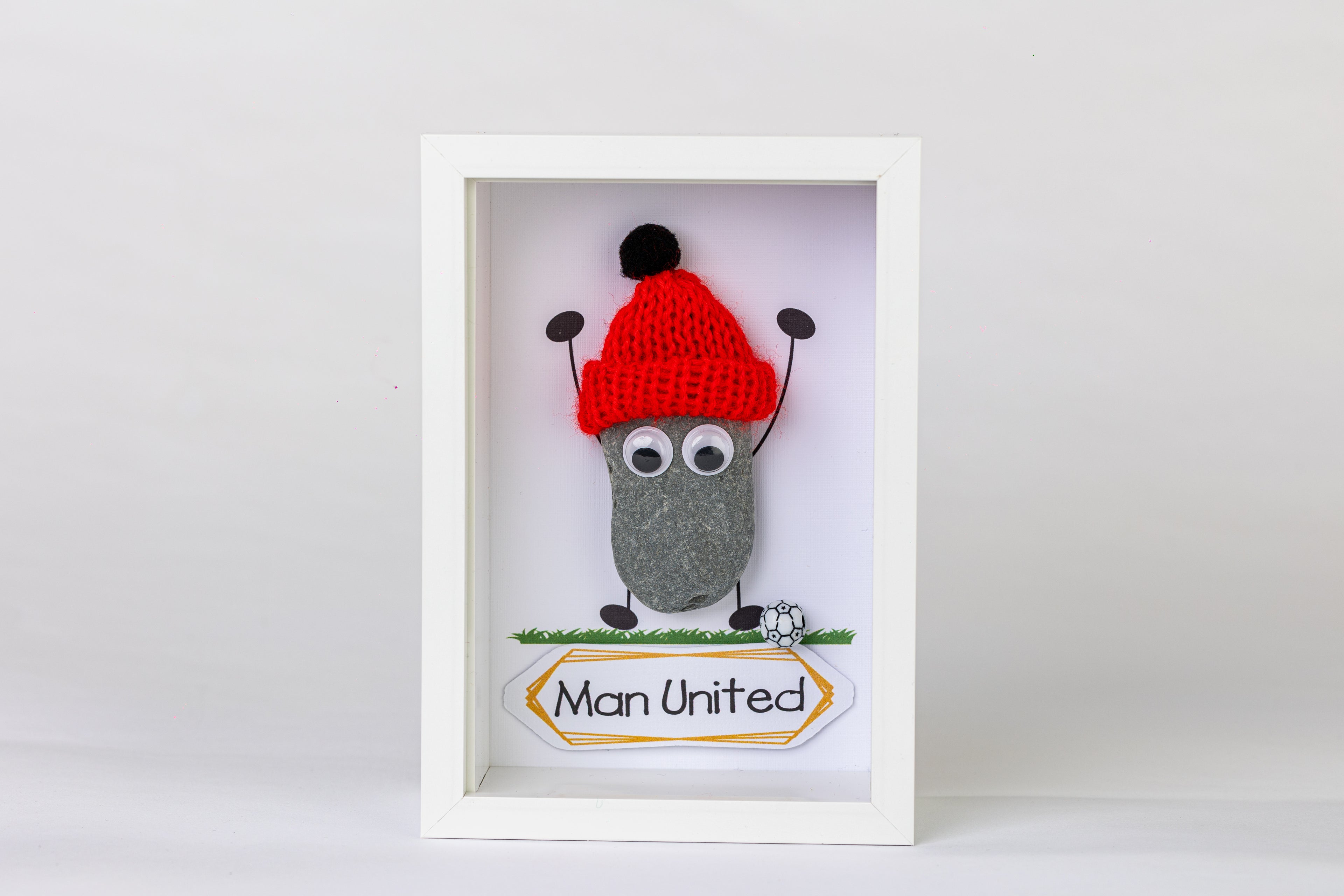 Football Fan – Pebble Art – 6×4 Deep Box Frame