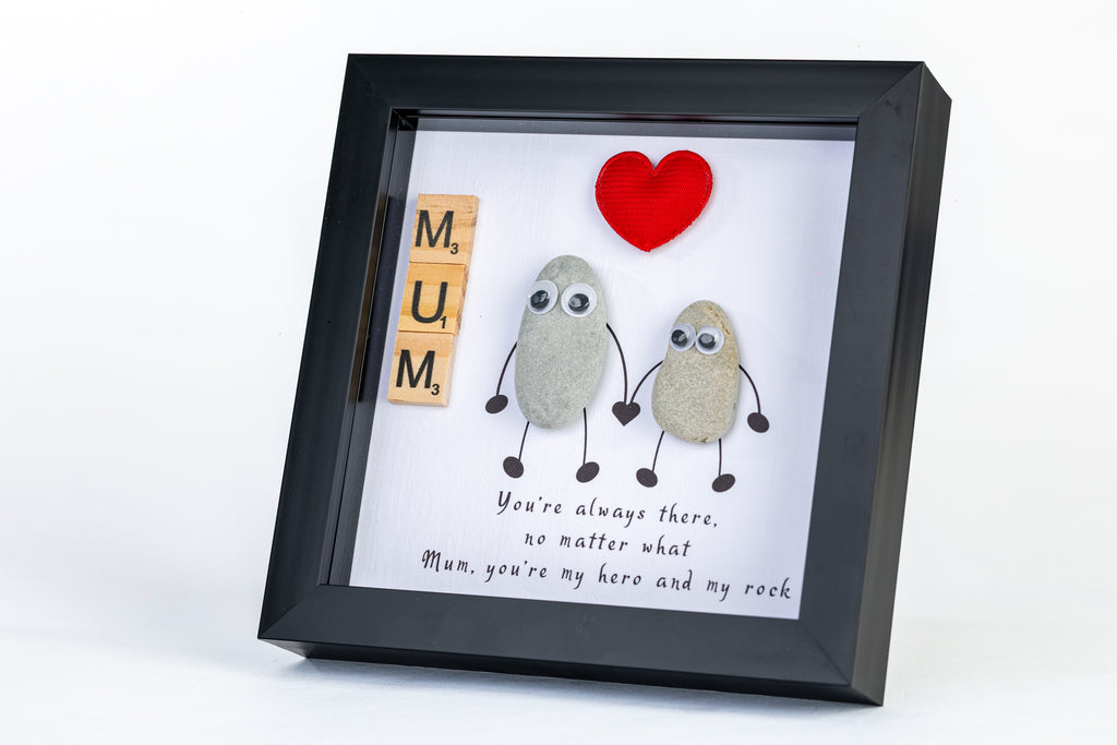 Mum – Pebble Art – 6×6 Box Frame
