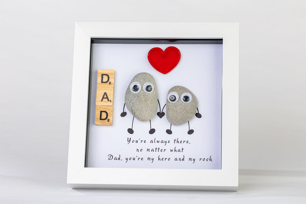 Dad – Pebble Art – 6×6 Box Frame