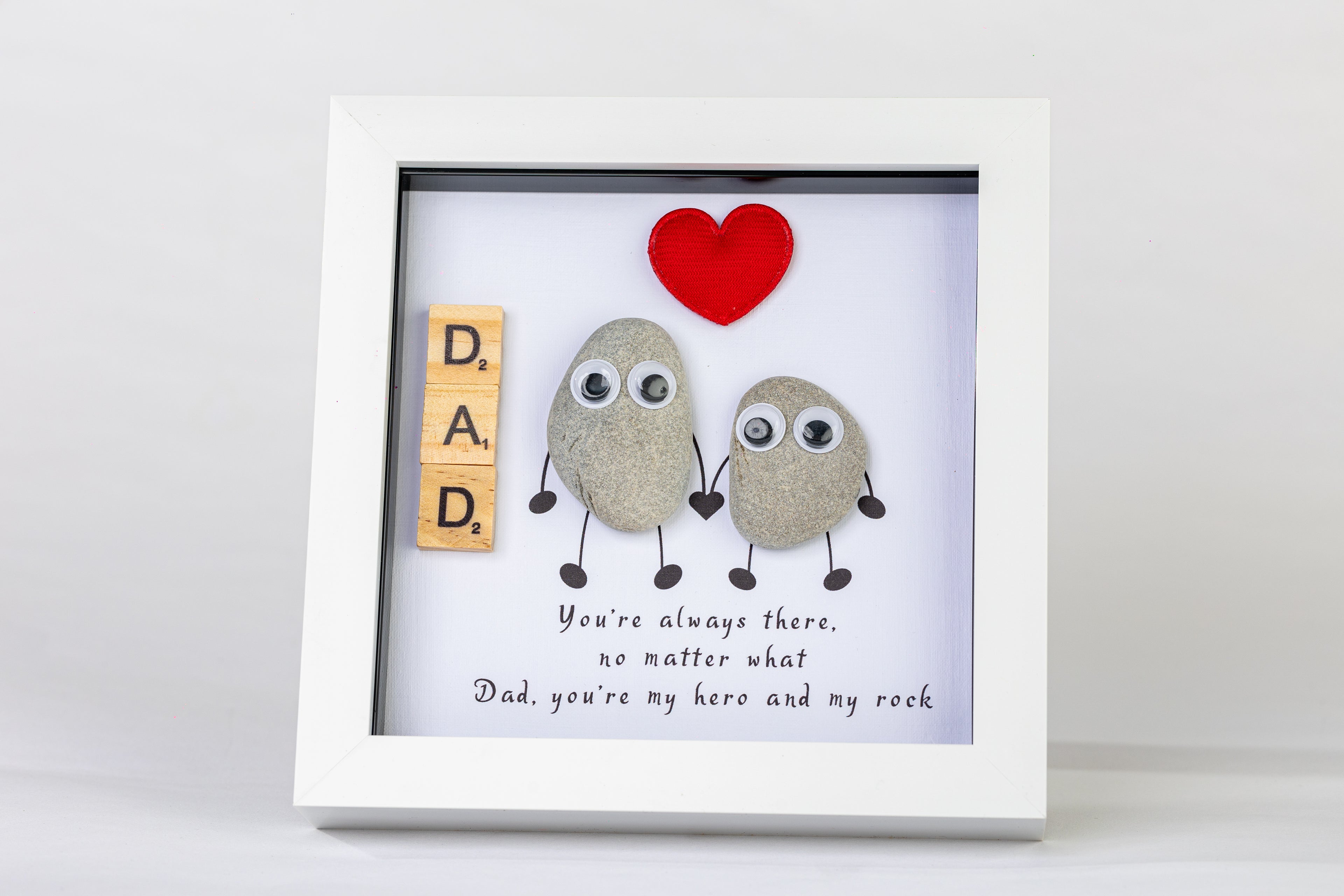 Dad – Pebble Art – 6×6 Box Frame