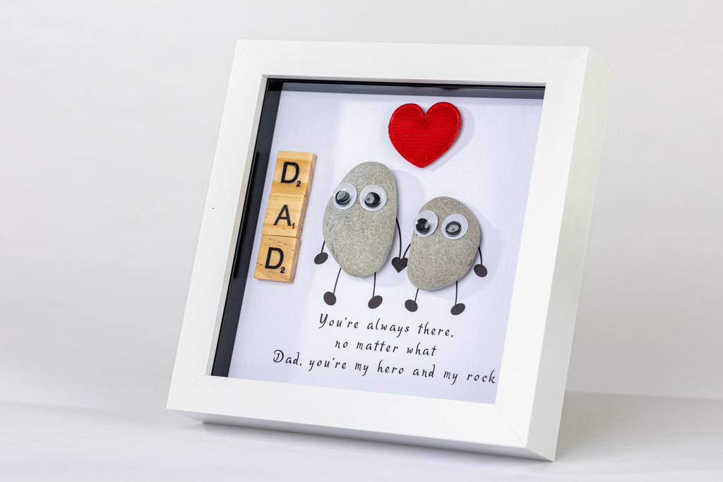 Dad – Pebble Art – 6×6 Box Frame