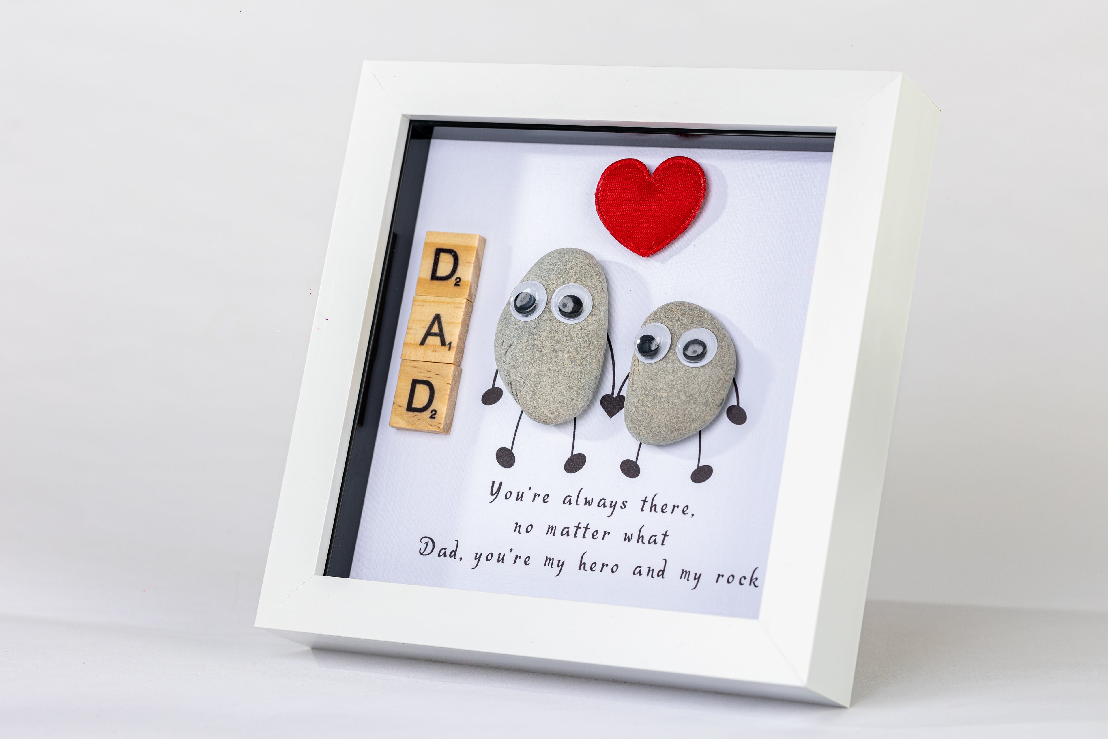 Dad – Pebble Art – 6×6 Box Frame