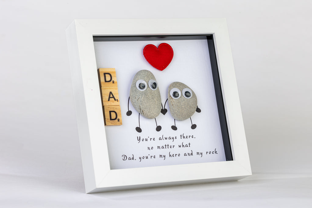 Dad – Pebble Art – 6×6 Box Frame
