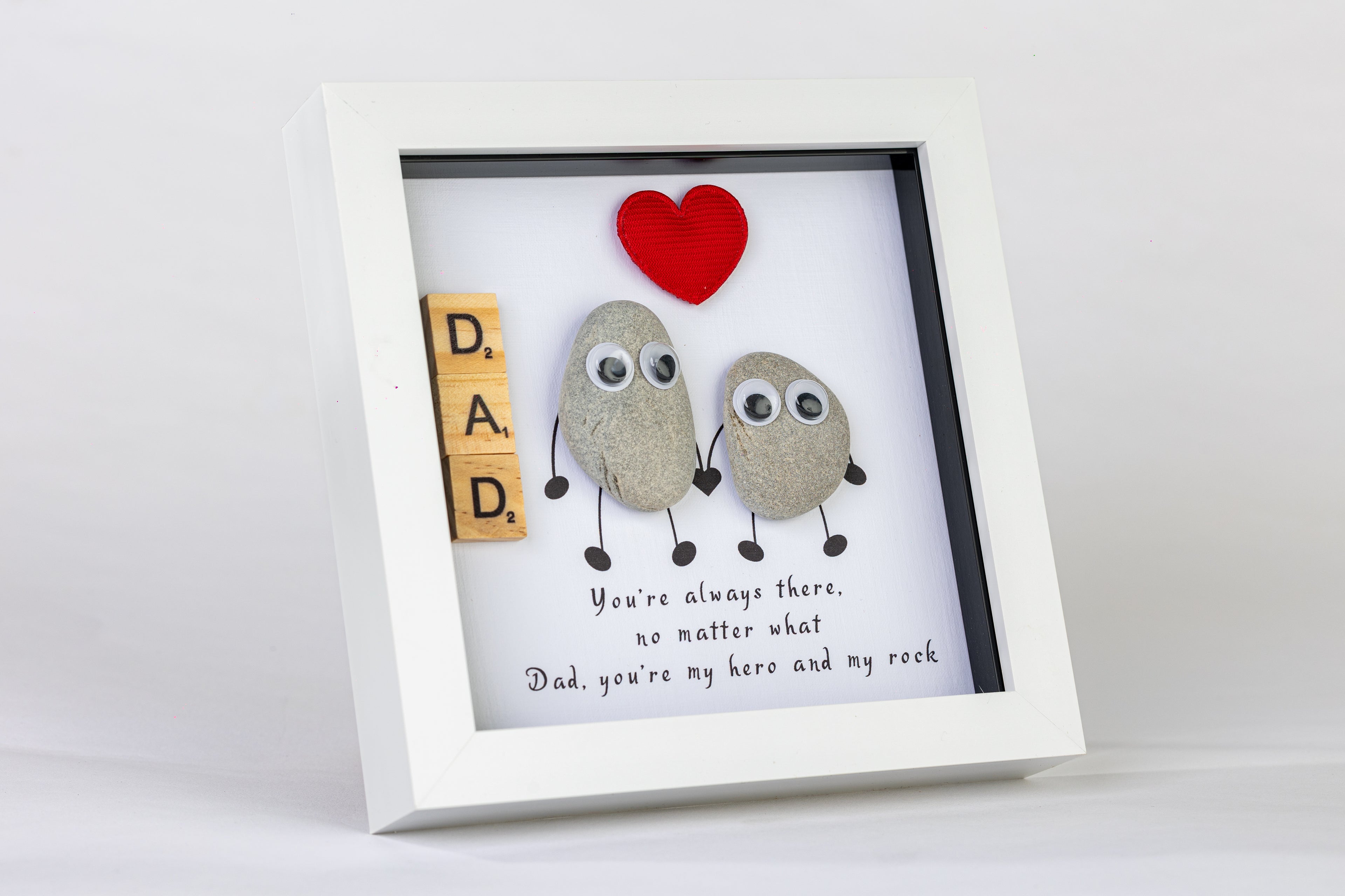 Dad – Pebble Art – 6×6 Box Frame