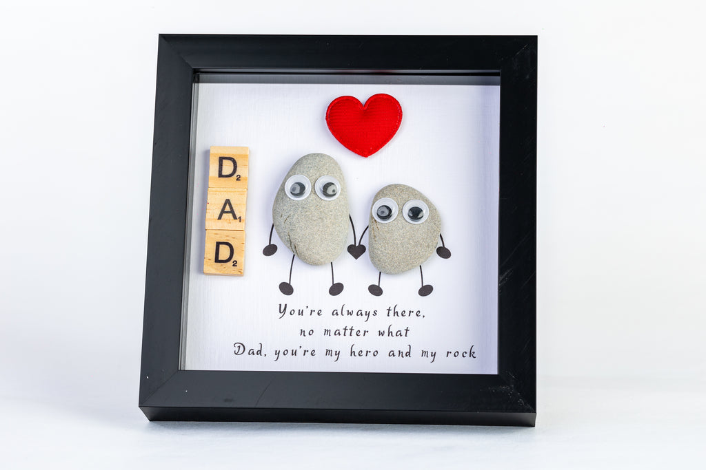 Dad – Pebble Art – 6×6 Box Frame