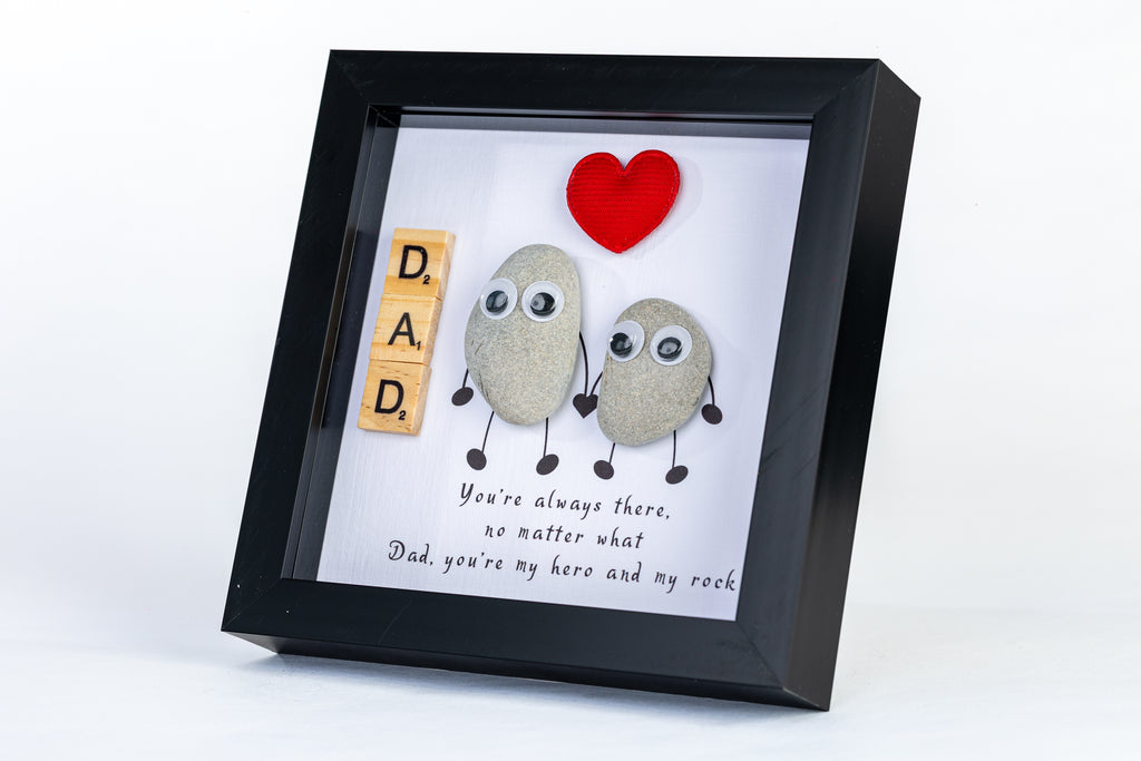 Dad – Pebble Art – 6×6 Box Frame