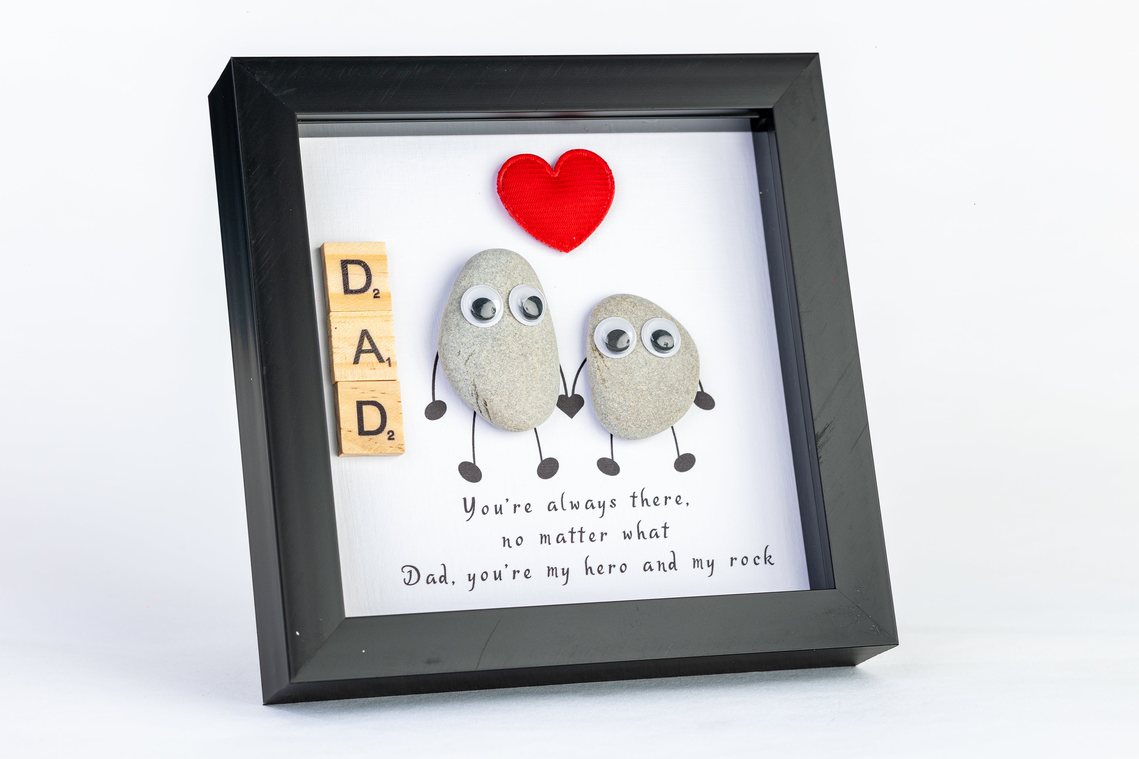 Dad – Pebble Art – 6×6 Box Frame